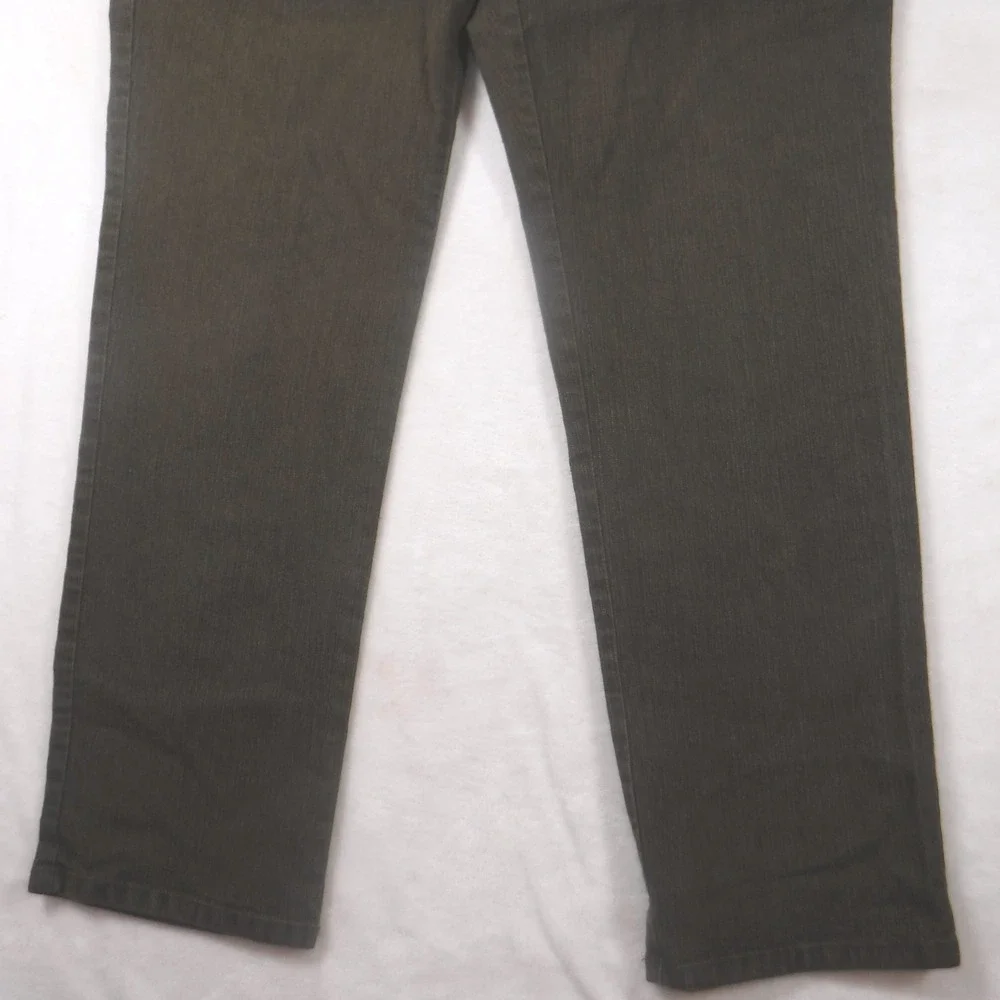 Ruby Rd Womens Size 14 Olive Green Straight Leg Elastic Back Comfort Pants